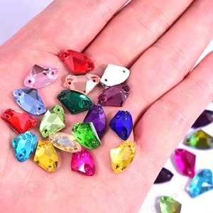 Strass à coudre Oleeya en verre, forme hache, colorés, à dos plat, 9*14mm, en vrac, excellente qualité, direct usine - Product Image 4