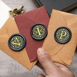 Têtes de sceau en cuivre alphabet baroque 2,5 cm pour la décoration de journaux et les sceaux - Product Image 4