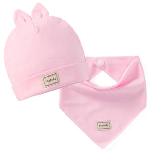 Bonnet pour bébé, bonnet d'hôpital pour <span class=keywords><strong>nouveau</strong></span>-<span class=keywords><strong>né</strong></span>, 100% coton, tricoté, double couche, avec turban - Product Image 5