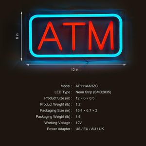 ATM neon LED transparent acrylic panel indoor bank entrance ATM indicator light ambient light <b>sign</b> luminous signage custom 12V - Product Image 5