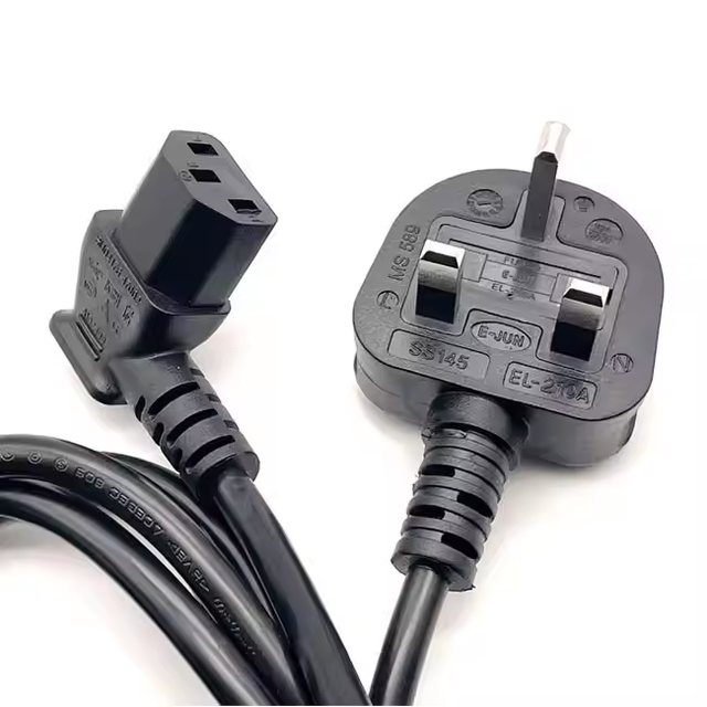 6ft 1.8M Fused UK IEC-320-C13 Power Cord 3 Solt BS1363 C13 Black Power Cable for TV Laptop Charger