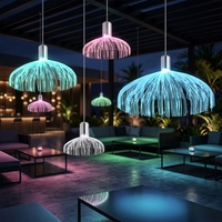 Lampe LED en fibre optique Méduse, lumière d'ambiance décorative colorée et changeante de couleur, pour extérieur, ciel étoilé, musée d'art, et tendance influenceur