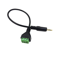3.5mm (1/8 pouce) Audio stéréo équilibré mâle Jack vers AV 3 vis vidéo Balun Terminal adaptateur câble de connecteur