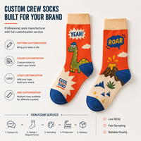 Chaussettes de sport personnalisées en coton, bambou, nylon, polyester, laine mérinos, imprimées numériquement à 360 degrés, sans couture, ODM, DIY, dessins animés d'automne