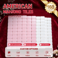 Meilleures ventes : Jeu de Mahjong américain personnalisé de 166 tuiles gravées en mélamine durable