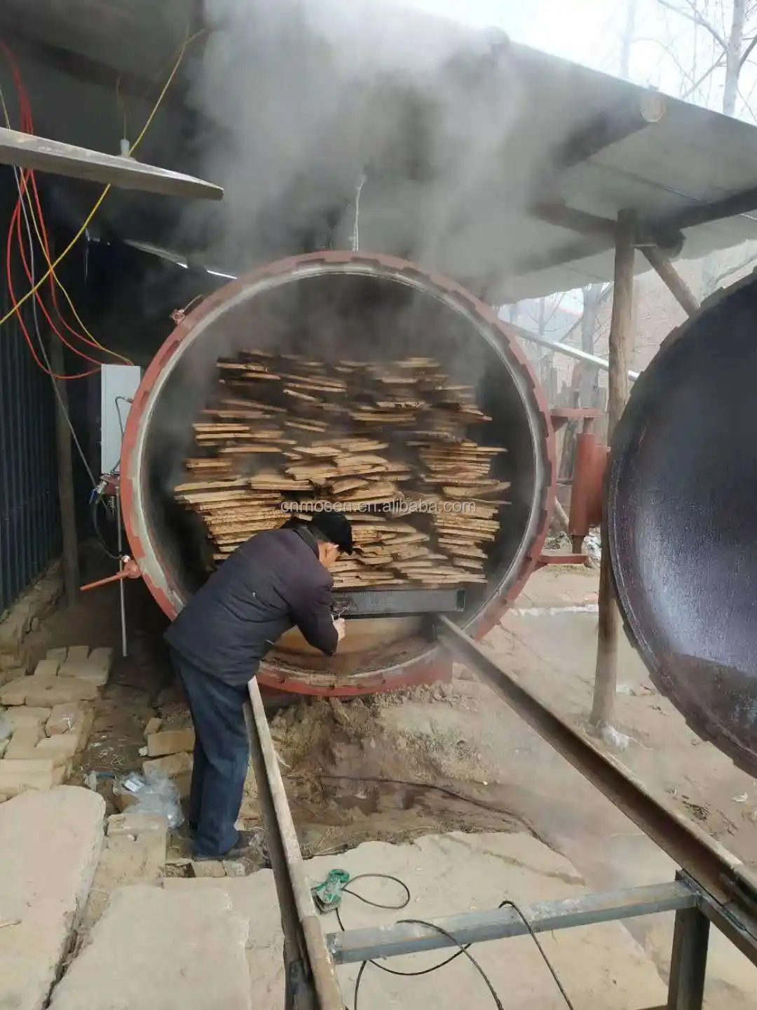 Autoclave de preservação de madeira de bambu, máquina industrial de impregnação de madeira para amaciar madeira