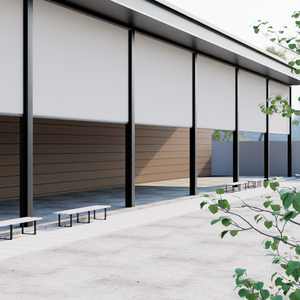 <span class=keywords><strong>Rideau</strong></span> occultant motorisé vertical à glissière latérale en métal avec télécommande intégrée, résistant au vent, pour porte et fenêtre, extérieur, noir - Product Image 1