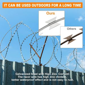 YSH--RAZOR <span class=keywords><strong>Filo</strong></span> <span class=keywords><strong>Spinato</strong></span> in Acciaio Argentato 250Ft, <span class=keywords><strong>Filo</strong></span> <span class=keywords><strong>Spinato</strong></span> Zincato YXJSTO, Nastro Estensibile per Recinzioni, Bobine di <span class=keywords><strong>Filo</strong></span> <span class=keywords><strong>Spinato</strong></span> Certificato ISO9001 - Product Image 4