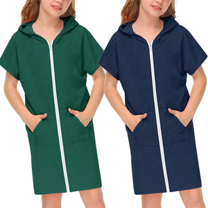 Peignoir d'été pour filles 2025 – Grande Vente – <span class=keywords><strong>Serviette</strong></span> <span class=keywords><strong>de</strong></span> plage pour enfants <span class=keywords><strong>de</strong></span> haute qualité – Peignoir à capuche zippé à manches courtes à séchage rapide pour la plage - Product Image 4