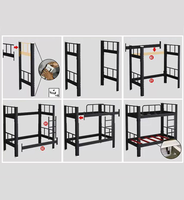 Lits superposés en acier robuste de haute qualité, modernes et durables, taille double, montage facile pour les chambres, les écoles, les appartements, les hôtels, les dortoirs