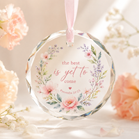 Ornements de Noël en cristal transparent à suspendre avec logo personnalisé, impression UV, design vierge pour mariage, fête, tendance mode de luxe