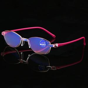 Nouvelles lunettes de <span class=keywords><strong>lecture</strong></span> sans cadre femme coupe mode anti-lumière bleue fabricants de miroirs de vision en gros 805 - Product Image 3