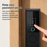 Kunci Pintu Pintar WiFi Tuya Sidik Jari Keypad Tanpa Kunci Elektronik Deadbolt untuk Rumah Kode IP65 Tahan Air