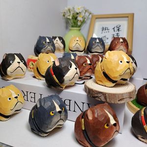 Figura de Perro de Madera, Raza American Bully, Tallada en Madera de Tilo, Decoración de Escritorio Estilo Rústico, Pieza Única, Regalo - Product Image 2