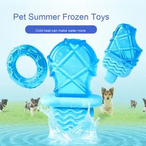 Summer Cool Ensemble de jouets de dentition écologiques en TPR pour chiens et chats Sucettes glacées remplies d'eau emballées dans un sac - Product Image 1
