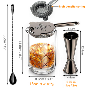 Ensemble <span class=keywords><strong>de</strong></span> 4 verres à cocktail en cristal <span class=keywords><strong>de</strong></span> 18 oz, fond épais et lesté, kit <span class=keywords><strong>de</strong></span> <span class=keywords><strong>barman</strong></span> pour bar et vin - Product Image 2