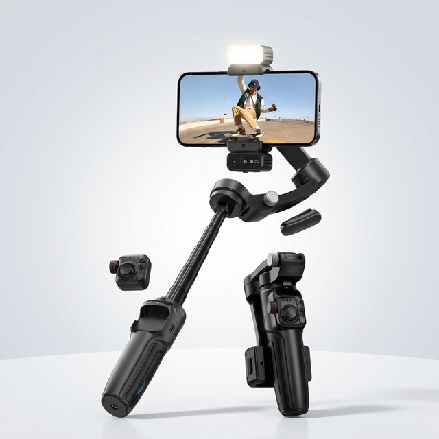 M05 Face Tracking Three-Axis Gimbal Stabilizer Built-in Telescopic Rod Smart Follow Professional Anti-Shake Tripod Selfie Stick