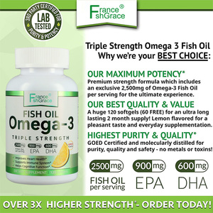 Premium Omega 3 Fish Oil Triple Strength 2500MG 120 Softgels for <strong>Brain</strong> Joints Eyes Heart <strong>Health</strong> Omega 3 Fish Oil <strong>Supplement</strong> - Product Image 4