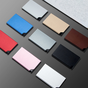 Multiple Colour Ultra-thin Slim Minimalist Automatic Aluminum Card Holder Smart Case Rfid Blocking Pop up <b>Metal</b> <b>Wallet</b> for Men - Product Image 1