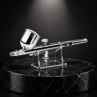 Pistolet de pulvérisation chromé à alimentation par gravité de 7 ml avec queue creuse réglable pour un contrôle précis de la pulvérisation, pistolet aérographe pour la peinture artistique