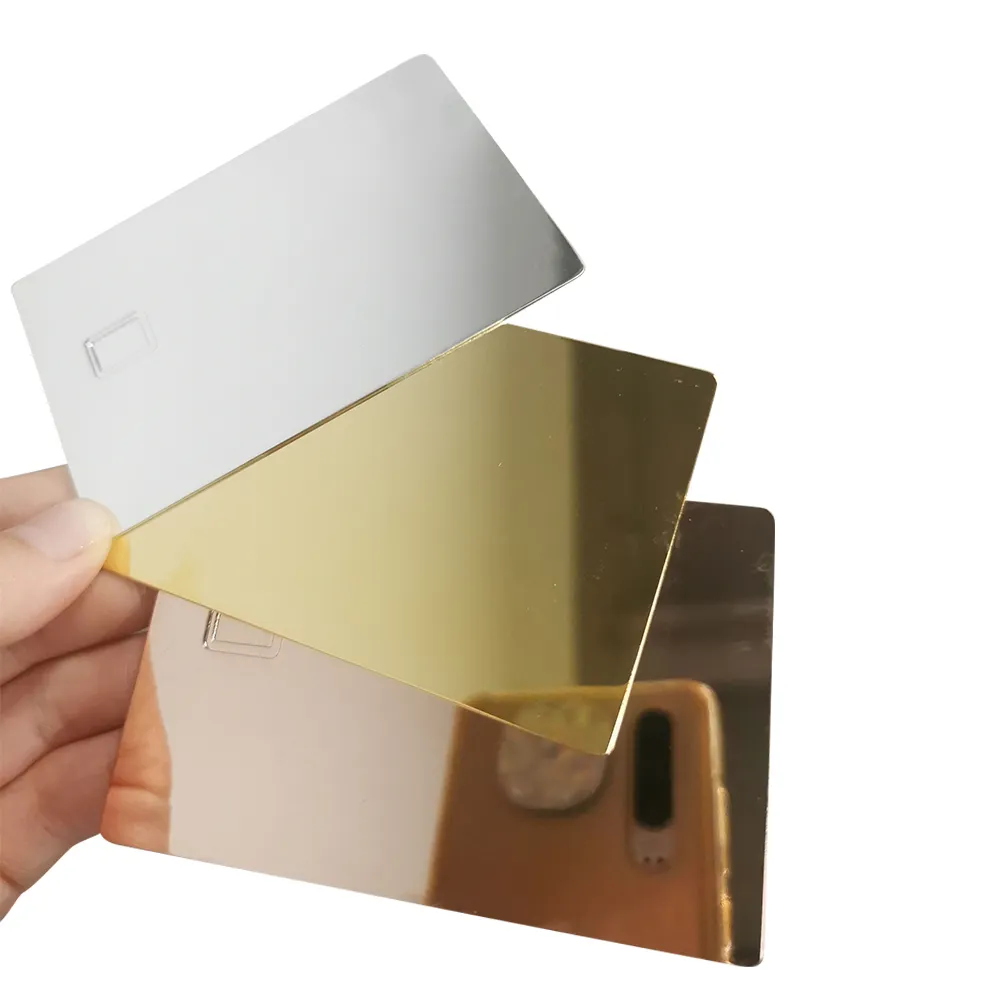 Fabriek Klaar Voorraad 4442 En 4428 Chip Nfc Bank Roestvrij Staal Metalen Creditcard Blanco Met Magneetstrip