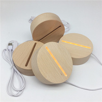 Lampe de chevet moderne en bois et acrylique avec charge USB, lumière de nuit 3D pour bébé avec LED