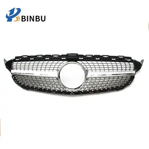 FOR Mercedes Benz C-class w205 Coupe front bumper grille sport diamond style C180 C200 C300 Grill 2015-2018