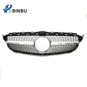 Grille de pare-chocs avant pour <span class=keywords><strong>Mercedes</strong></span> Benz <span class=keywords><strong>Classe</strong></span> <span class=keywords><strong>C</strong></span> <span class=keywords><strong>W205</strong></span> Sport Diamond Style Coupe C180 C200 C300 Grill 2015-2018 - Product Image 1