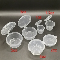 Contenant à sauce transparent en plastique PP à paroi simple, 1 oz, jetable, qualité alimentaire, gobelet à emporter avec couvercles Jinxianghe