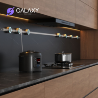 Système de rail électrique mural pour accessoires de cuisine en aluminium Galaxy – Multiprise haute puissance pour cuisine