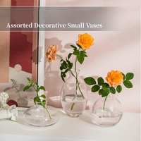 Verre clair petit fleur bourgeon Vase 3 pièces/ensemble moderne décoratif décor à la maison Vintage mignon à la main mariage Table centres de table
