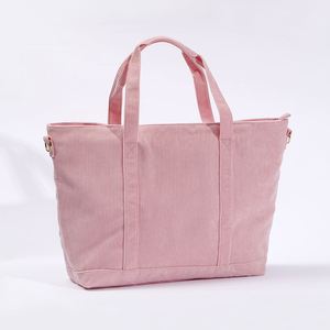 Custom DIY Embroidery Letter Waterproof Foldable Portable <b>Large</b> Capacity Corduroy Tote Bags Women's Fashion Durable Handbags - Product Image 2