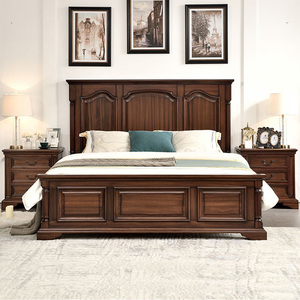 Factory-direct American-style Solid Wood <b>Bed</b>, Vintage Modern Double/king-<b>size</b> Bedroom Furniture Set, Custom-made. B532 American - Product Image 1