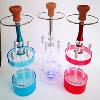 Nouveau Set de Narguilé Électrique en Acrylique à 4 Tuyaux avec Lumière LED, Chicha Créative en Forme de Gatling Grande Arabe avec Lumière en Gros