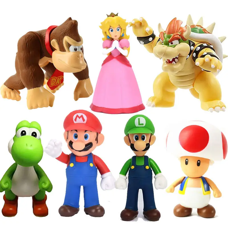 Çocuklar için 8cm PVC oyuncak şekil hediye serisi üstün Mario oyuncak Mario Bros süper Luigi Mario
