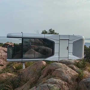 Luxury Eco Prefab Outdoor Space Capsule Mobile Homes House 2 Bedrooms With Kitchen Commercial Modular Capsule House For Sale