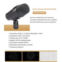 TNH DMB7-Kit d'instruments de batterie de studio entièrement métallique, microphone avec boîtier en aluminium pour cymbale de grosse caisse, performance sur scène