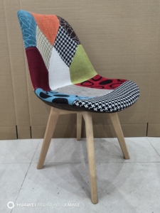 Chaise de salle à manger moderne en bois Chaise de salle à manger du milieu du siècle Chaises de salle à manger en tissu - Product Image 5