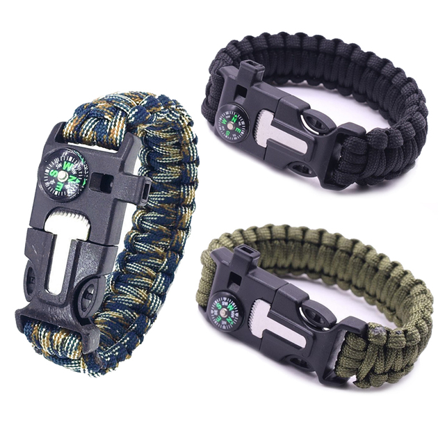 Customized XUANLAN 5-in-1 Multifunctional Digital Waterproof Nylon Survival Bracelet Hunting Camping Compass