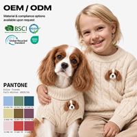 Pulls anti-boulochage pour chiens OEM, vêtements en tricot de luxe assortis pour humains et animaux, qualité sur mesure