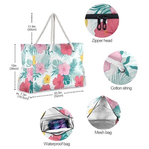 Offres de la Semaine : Sac Fourre-Tout Imperméable Personnalisé à Imprimé Floral Hawaïen, Sac à Main Utilitaire, Sac de Plage pour Femmes - Product Image 4
