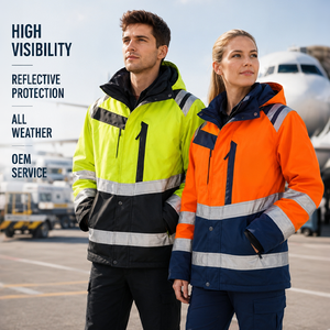 Waterproof Industrial Construction Hi Vis Work Wear Custom Winter Heavy <strong>Worker</strong> Reflective Safety Workwear High Visibility <strong>Jacket</strong> - Product Image 3