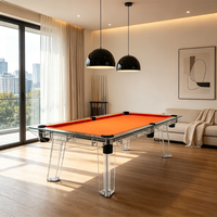 Table de billard en verre de 9 pieds, table de billard professionnelle personnalisée, design moderne transparent, table de billard de luxe pour la maison