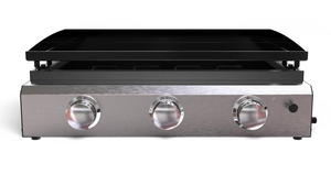 <span class=keywords><strong>Table</strong></span> sans fumée à 3 brûleurs Portable noir et acier inoxydable <span class=keywords><strong>Plancha</strong></span> à gaz et plaque chauffante pour barbecue et cuisson en plein air - Product Image 2