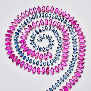 Mode coloré cheval oeil <span class=keywords><strong>verre</strong></span> strass métal garniture <span class=keywords><strong>Marquise</strong></span> feuille cristal chaîne bricolage collier vêtements appliques accessoires - Product Image 4
