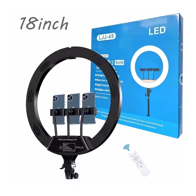 Dimming Ring Light 18inch Diameter RingLight for Live Streaming Game Tik Tok Makeup Beauty Photography Flash Ring Lamp