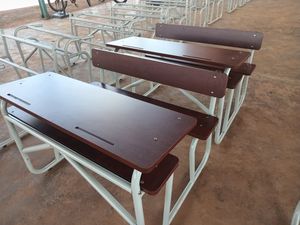 Muebles Escolares, Silla de Escritorio Doble para Aula, Conjunto Moderno y Ergonómico de Escritorio y Banco Doble para Estudiantes de Primaria y Secundaria - Product Image 4