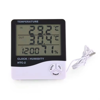 Thermomètre et hygromètre HTC-2 Horloge numérique de température et d'humidité Thermomètre numérique d'intérieur