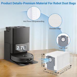 Kit de pièces de rechange pour <span class=keywords><strong>aspirateur</strong></span> robot Roborock QV 35A, brosse principale, brosse latérale noire, sacs à poussière, filtre HEPA, serpillière - Product Image 4