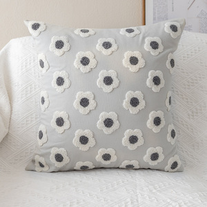 Funda de almohada de algodón con estampado de margaritas, funda de almohada de tacto tridimensional, diseño moderno - Product Image 4